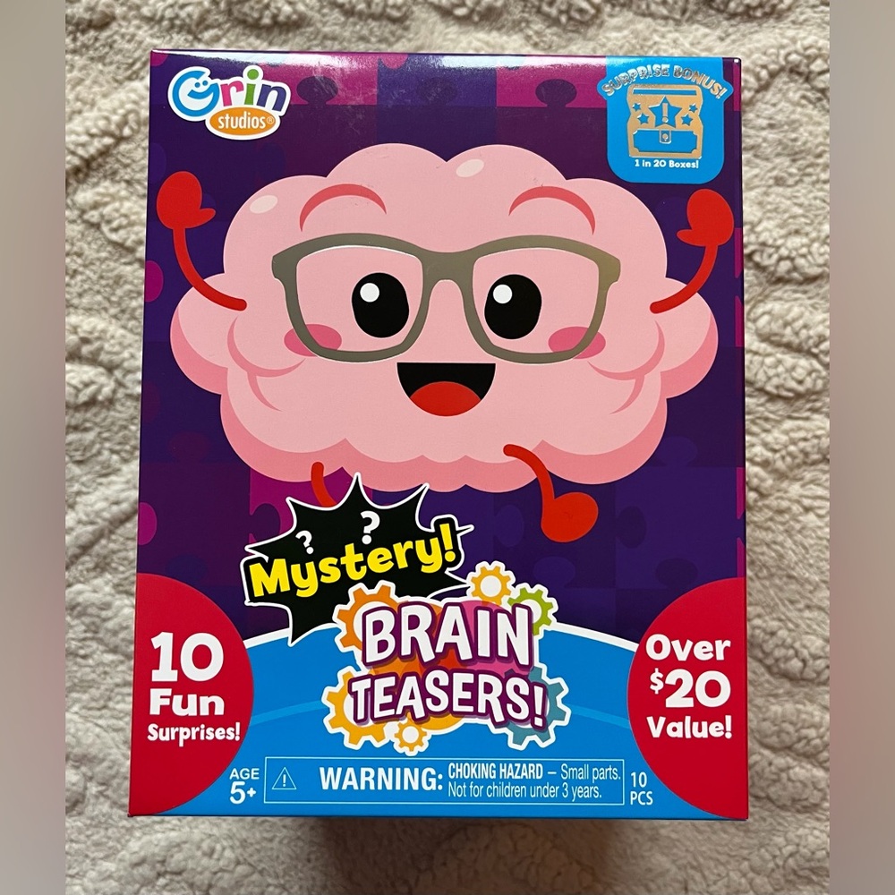 NWT Mystery Brain Teasers - Grin Studios Kids Surprise Puzzle & Game Box